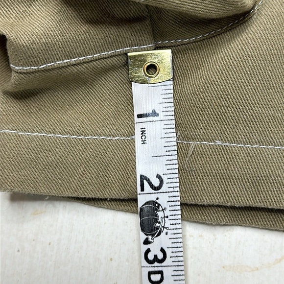 River Island 100% Cotton Khaki Green High Rise Paper Bag Belted Shorts Size US 6 - Picture 13 of 13